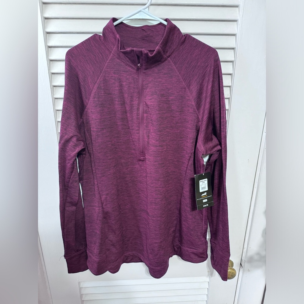 XXXL Avia 1/4 zip pullover top black cherry color top